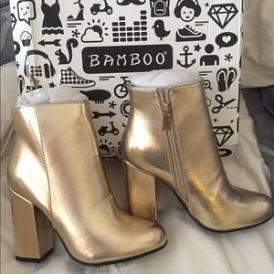 Metallic Gold Boots